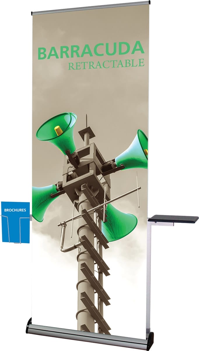 Premium banner stand with accessory kit: Barracuda 800